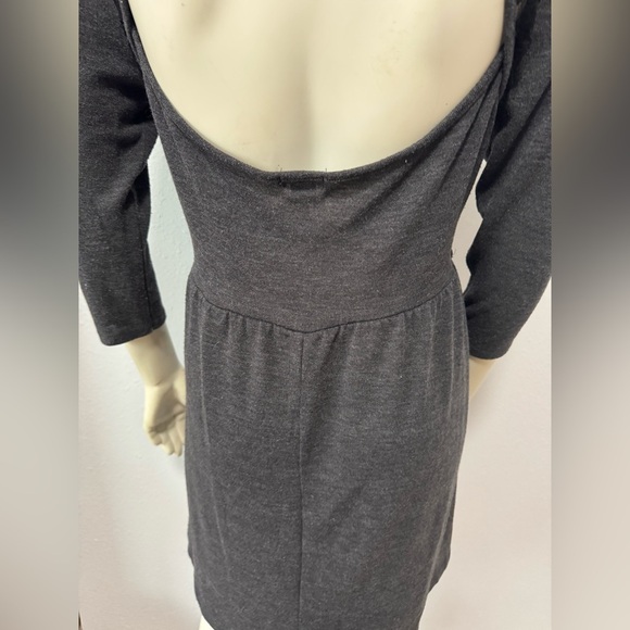 Vintage Y2K Lace Open Back Skater Dress With Belt Loops Grey/Black - Picture 8 of 11